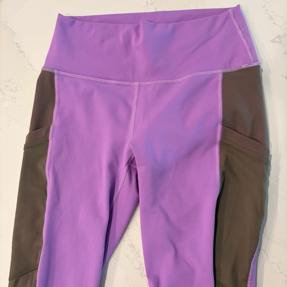 Fabletics Lilac Purple and Brown Powerhold Leggings small - Picture 2 of 10